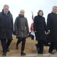 Kranzniederlegung - Martin Lunitz / vdk, Brigitte Klinkert, Bärbel Schäfer, Jean Klinkert (c) Hubert Matt-Willmatt 