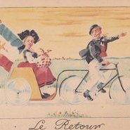 Historische Postkarte zum Kriegsende 1945 im Elsass