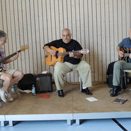 Das Gigolo Reinhart Trio mit (v. li. n. re.), Peter Streicher, Gigolo Reinhardt und Berthold Klein (c) Beate Kierey