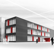Limburg - Schulerweiterung 1. Preis (Juni 2007) - Visualisierung Außenansicht (Foto: Sacker Architekten) Limburg - Schulerweiterung 1. Preis (Juni 2007) - Visualisierung Außenansicht (Foto: Sacker Architekten)