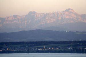 Meersburg Blick auf Säntis von Pension Ödenstein